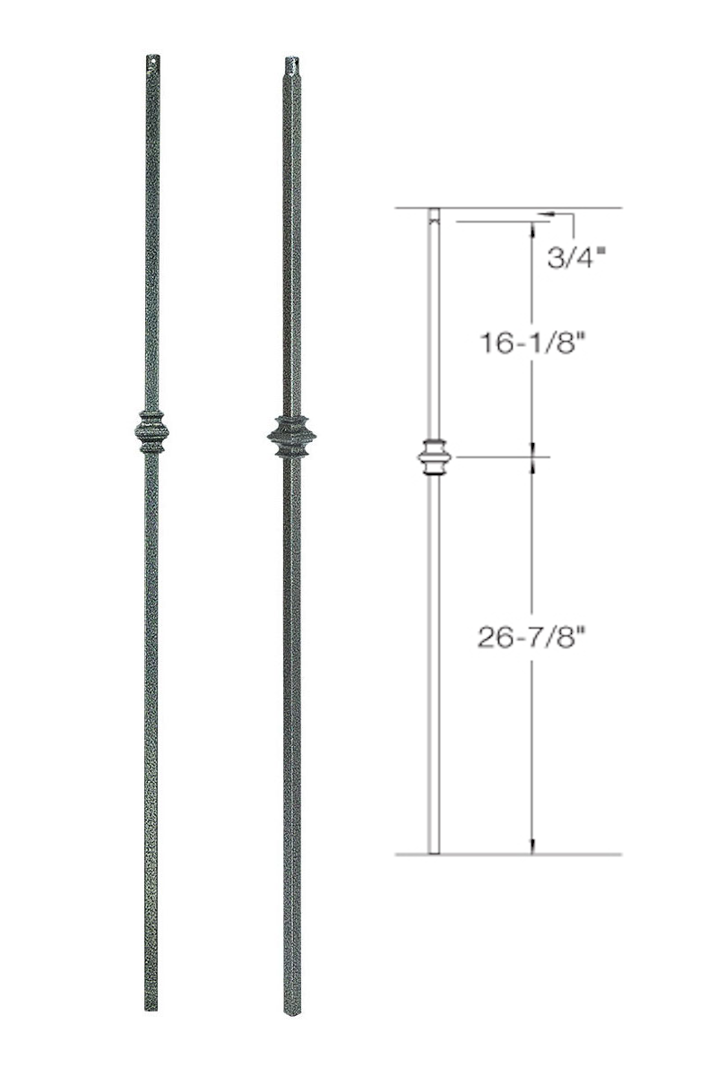 2G60 Iron Baluster ⋅ Single Knuckle ⋅ 5/8" Square