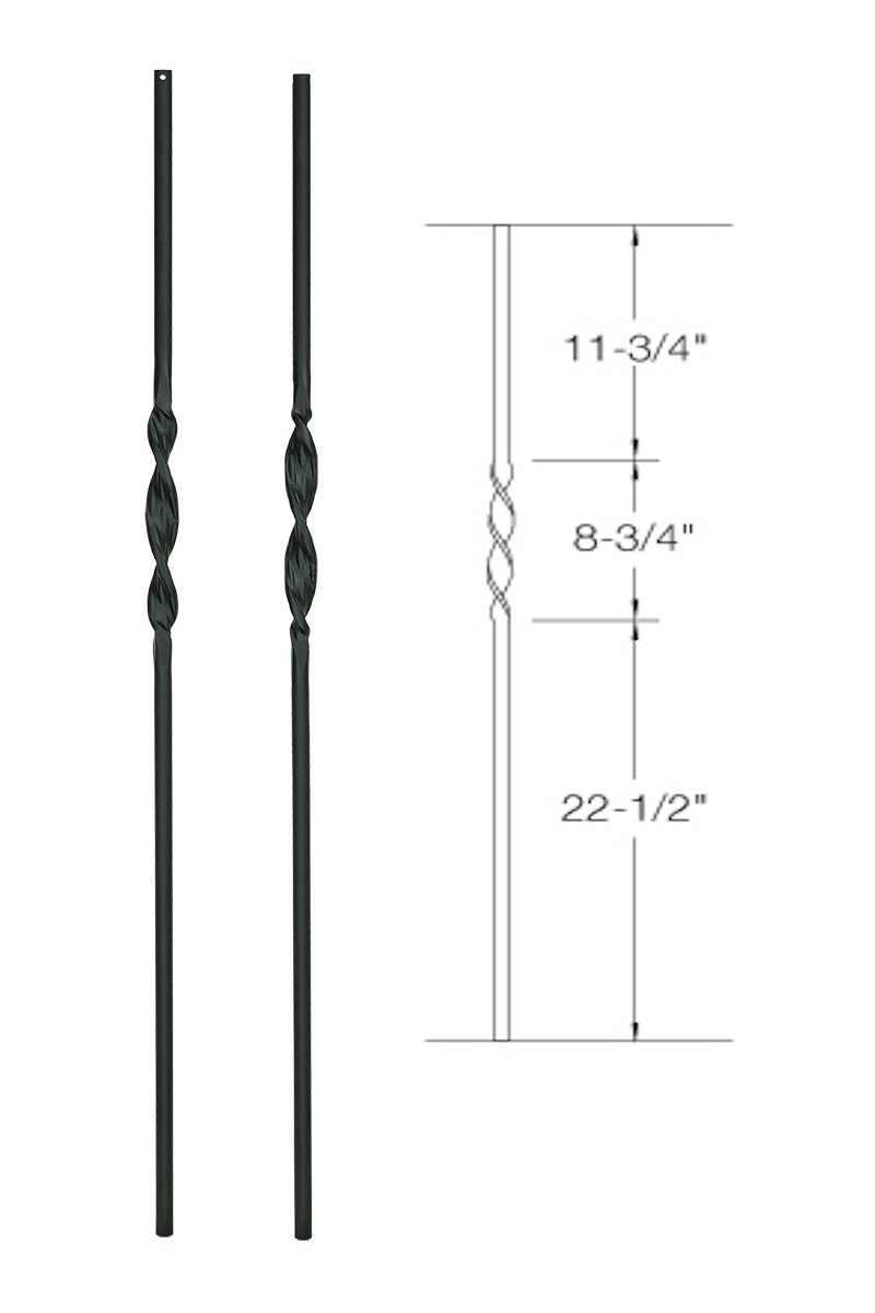 2GR06 Iron Baluster ⋅ Single Ribbon ⋅ 5/8" Round