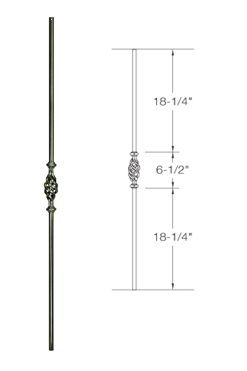 2GR11 Iron Baluster ⋅ Single Basket ⋅ 5/8" Round