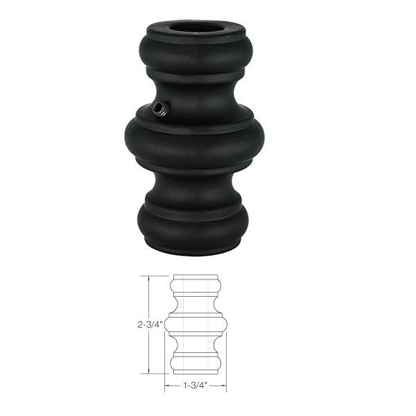 2GRKNCK Knuckle with set screws for 5/8 Round Iron Baluster