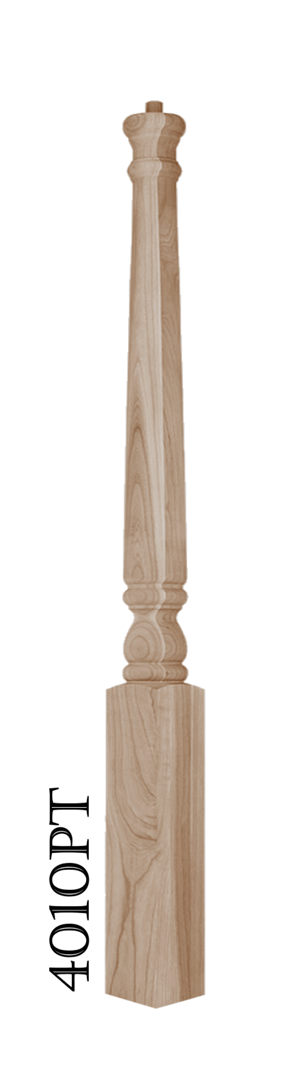 4010PTS48 Pin Top Square Base Newel SHORT TURNING