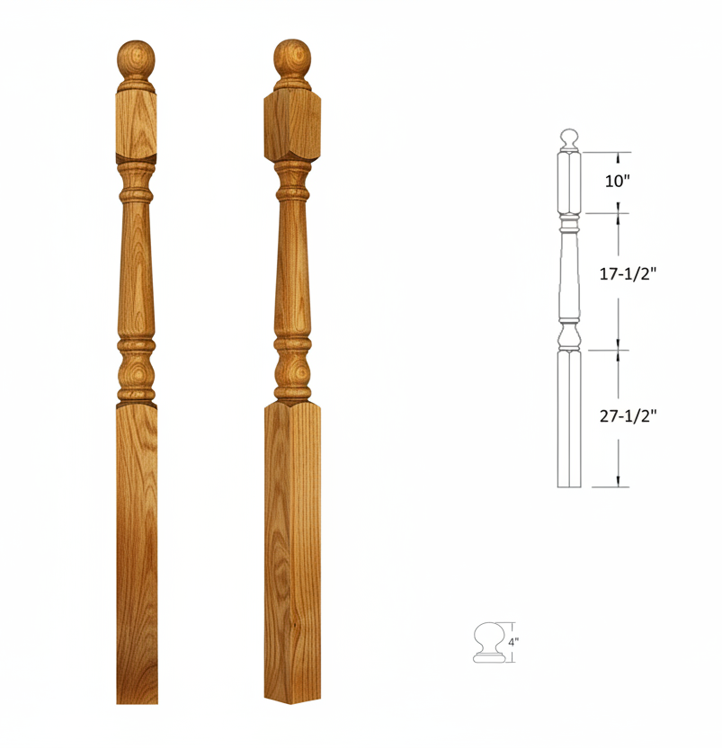 4015BTS59 Ball Top Square Base Newel