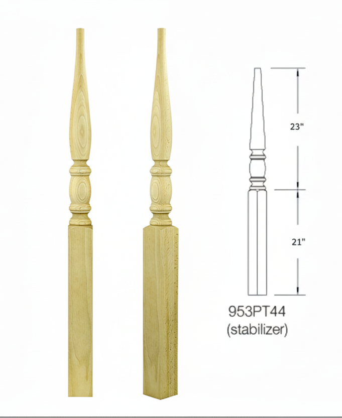 953PT44 DOWEL TOP SQUARE BASE STABILIZER NEWEL