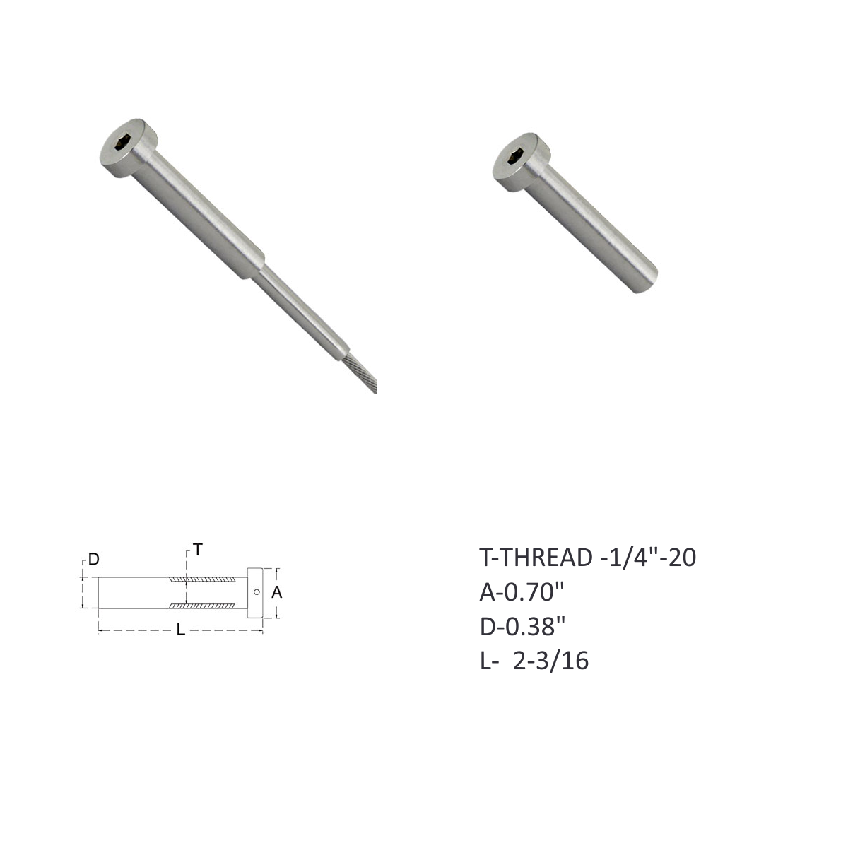 RECVERSTEALTH Stainless Steel • Stealth Cable Components • Stealth Receiver