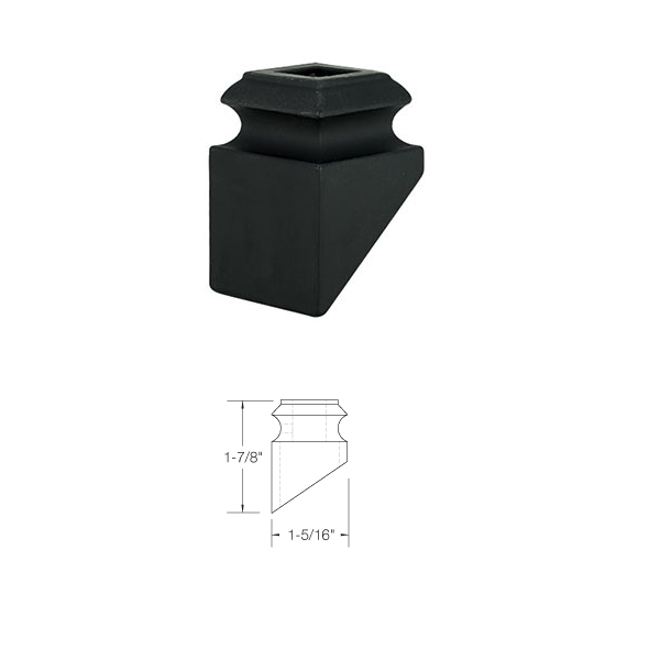 SH804 Slant Shoe no screw for Iron Baluster ⋅ 1/2" Square