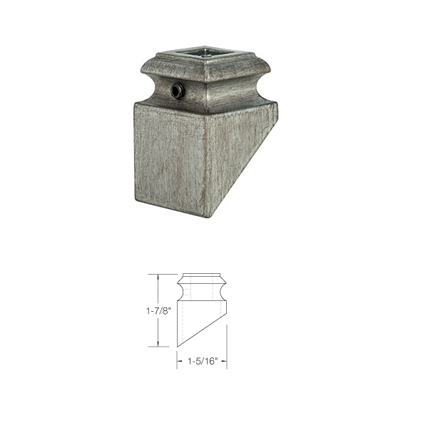 SH904 Slant Shoe with screw for Iron Baluster ⋅ 1/2" Square