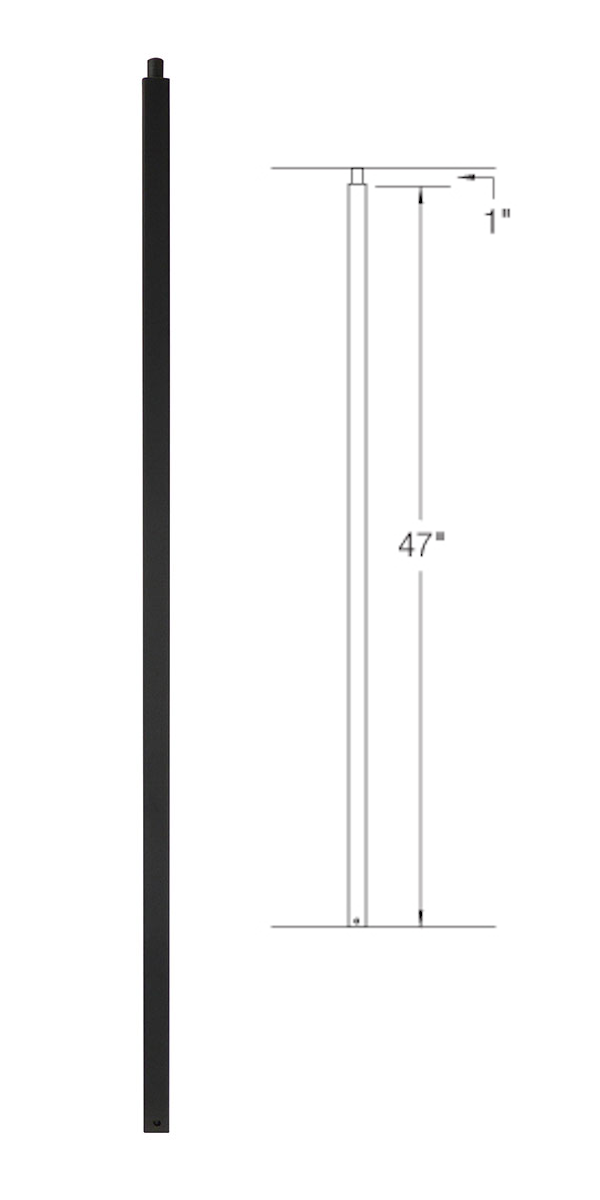 TN01 Iron Newel ⋅ Plain ⋅ 1-3/16" Square