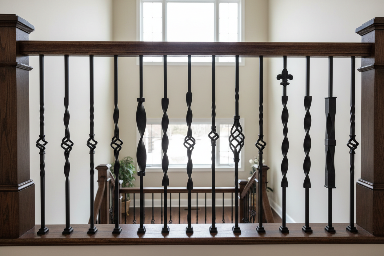 1/2" Square Iron Balusters-Twist