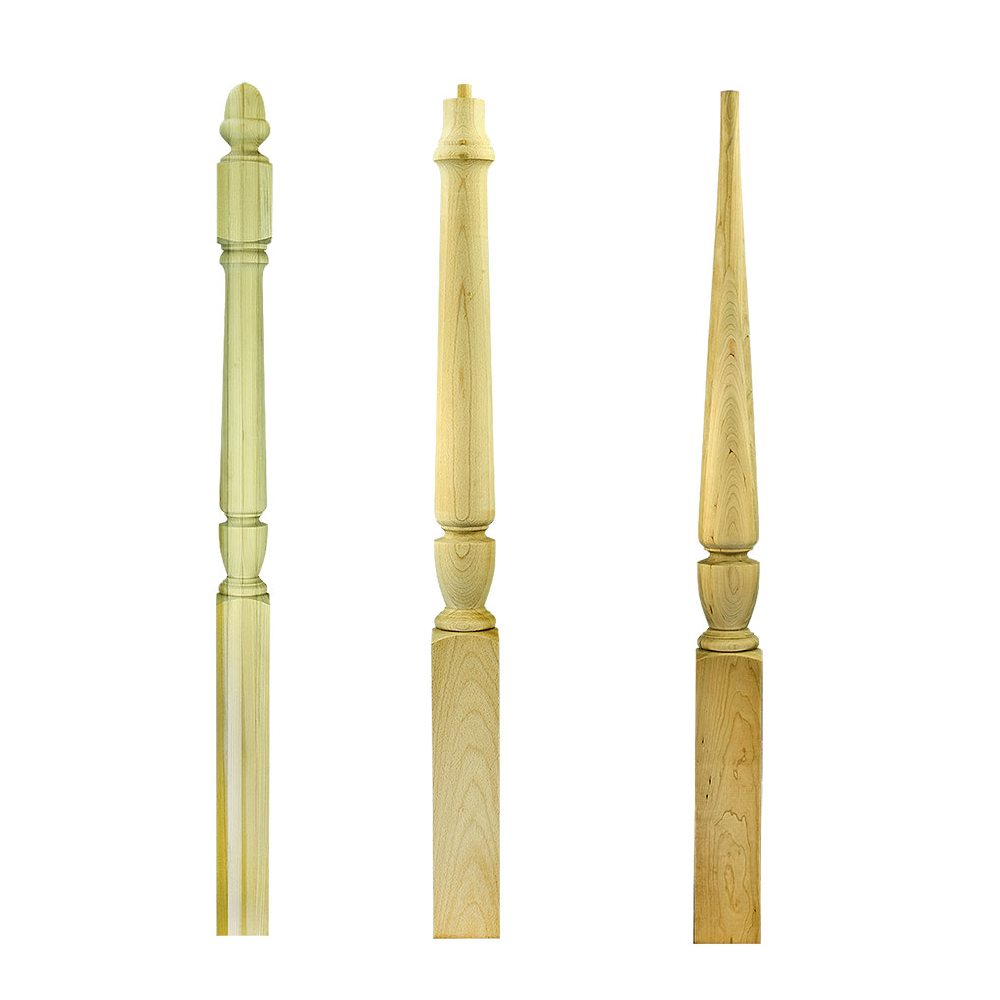 3010 Plain Newels ⋅ Stockbridge ⋅ Acorn & Pin Top ⋅ 3-1/2
