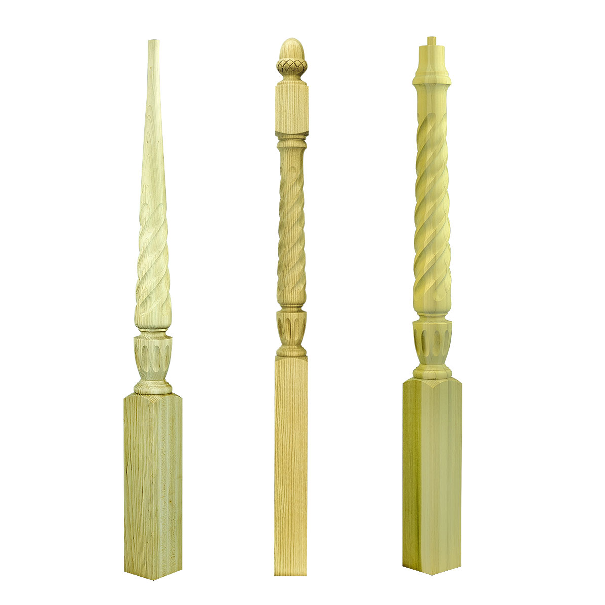 3010 Twist Newels ⋅ Stockbridge ⋅ Acorn & Pin Top ⋅ 3-1/2"