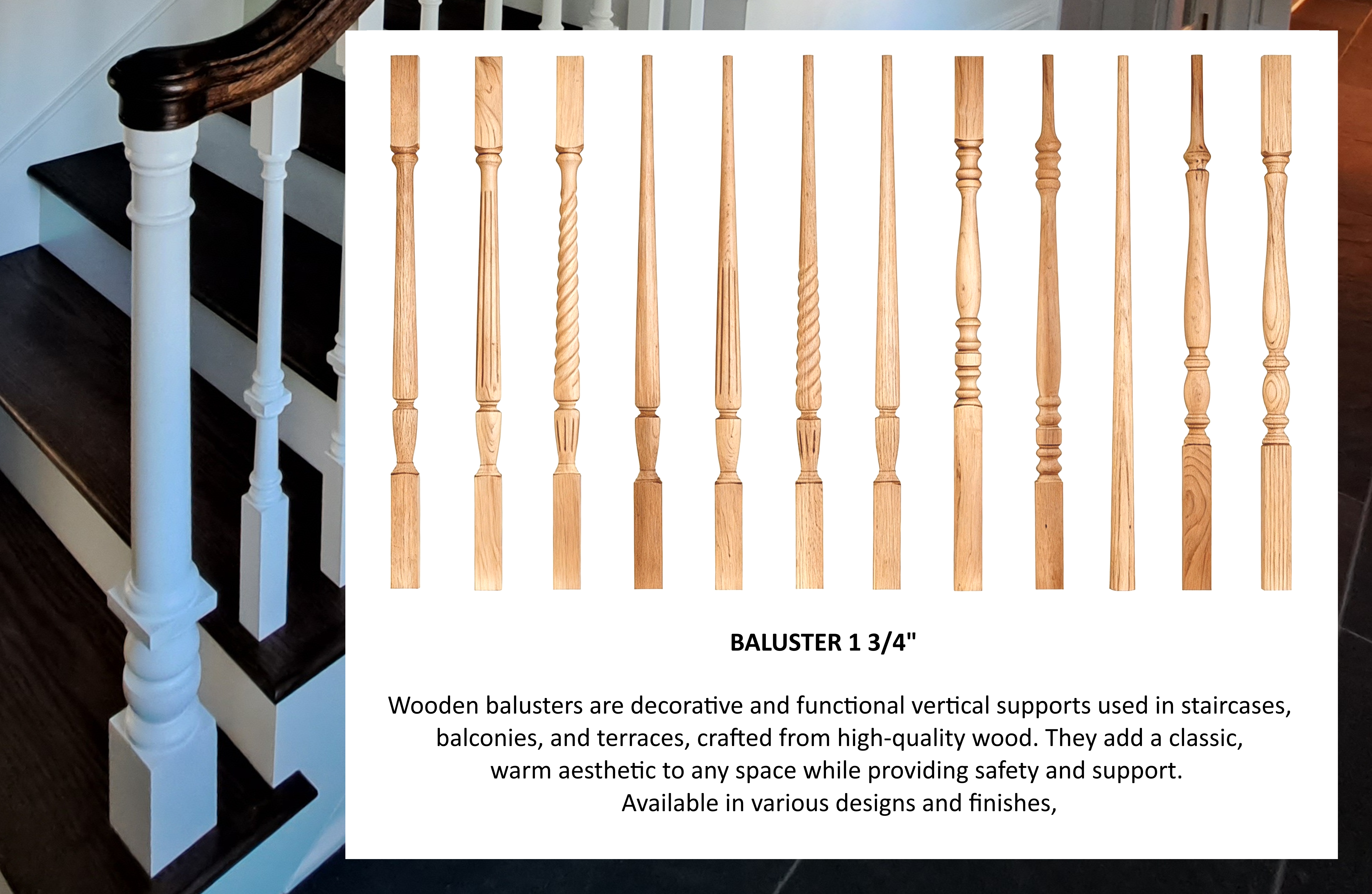 Wood Balusters 1-3/4 WIDE – CUSTOM CHICAGO STAIRS
