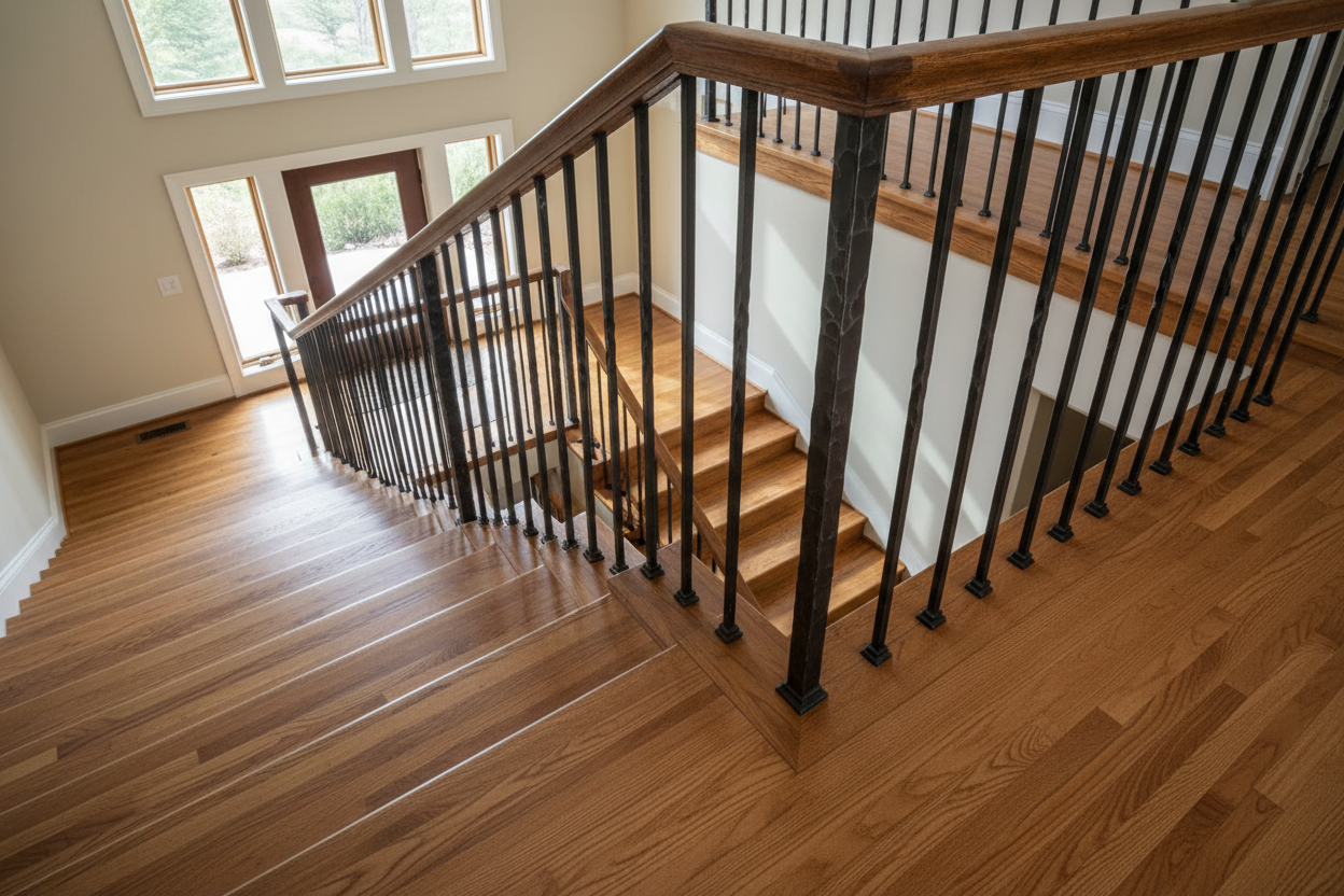 1/2" Square Taos Iron Balusters: Hammered Edge