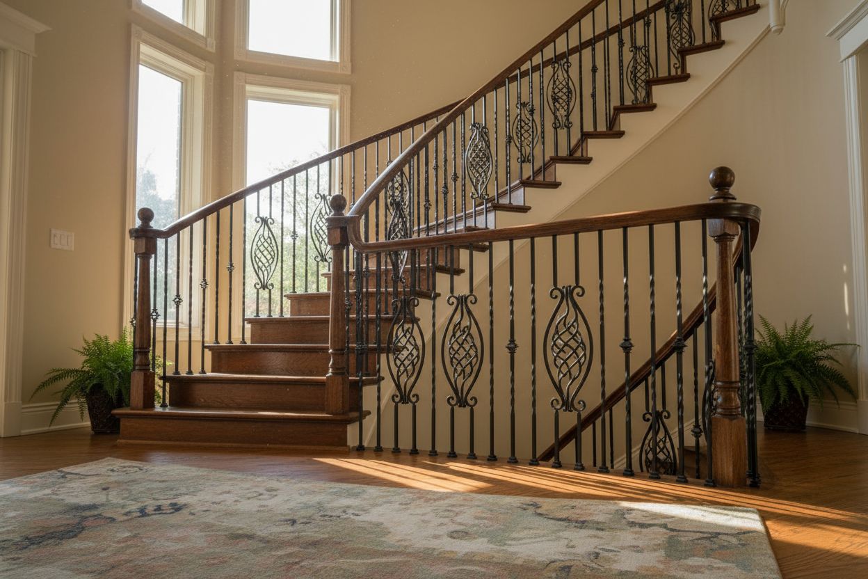 5/8" Round Iron Balusters - Collar, Basket & Ball Iron Balusters