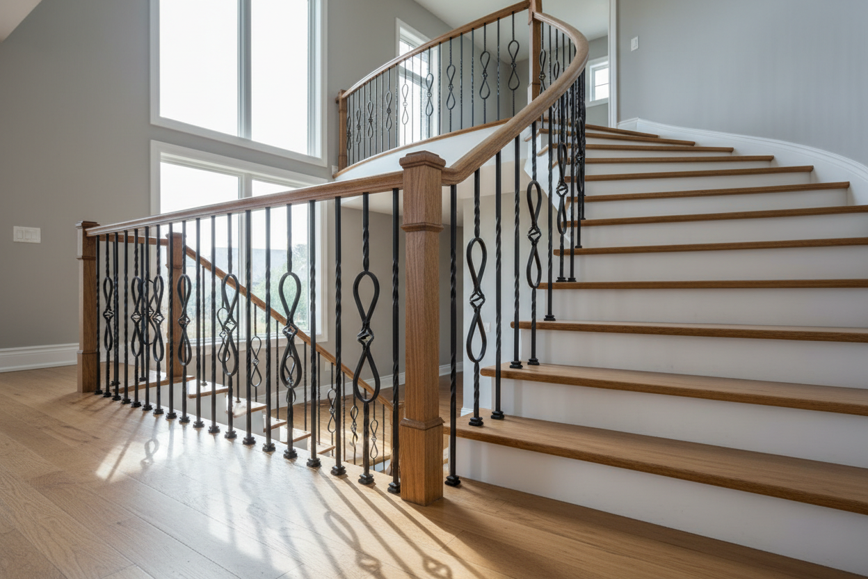 1/2" Square Scroll & Belly Iron Balusters