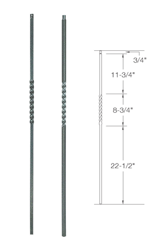 2G02 Iron Baluster ⋅ Single Twist ⋅ 5/8" Square