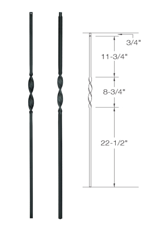2G06 Iron Baluster ⋅ Single Ribbon ⋅ 5/8" Square