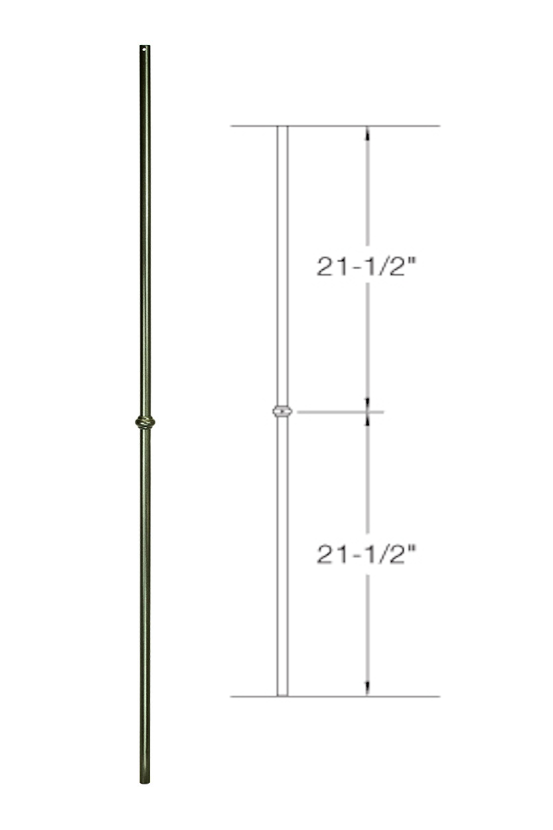 2GR10 Iron Baluster ⋅ Single Collar ⋅ 5/8" Round