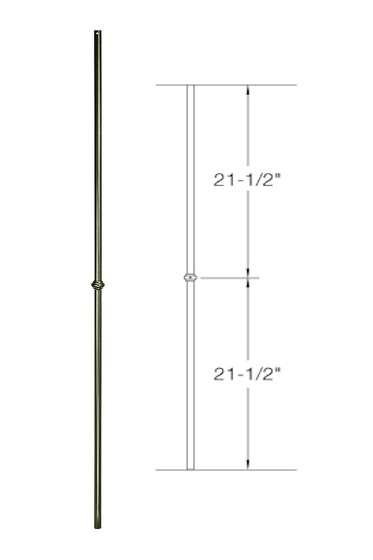 2GR10 Iron Baluster ⋅ Single Collar ⋅ 5/8" Round