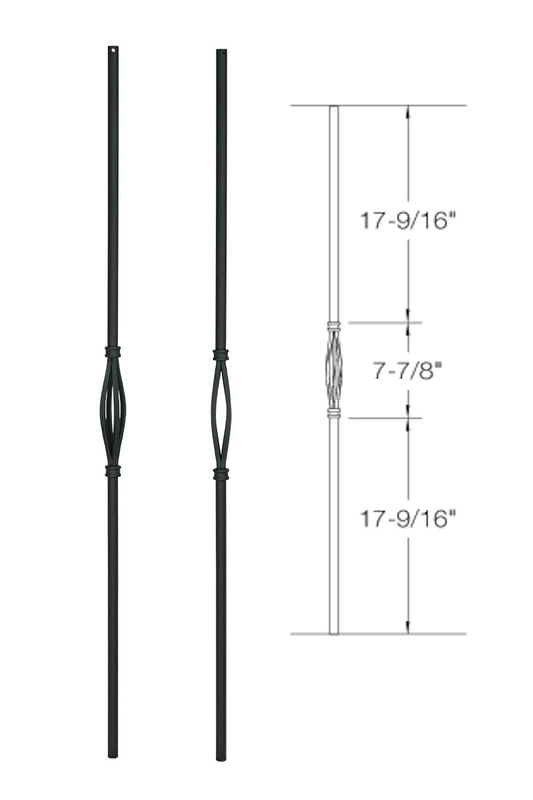 2GR18 Iron Baluster ⋅ Single Basket: Slimline ⋅ 5/8" Round