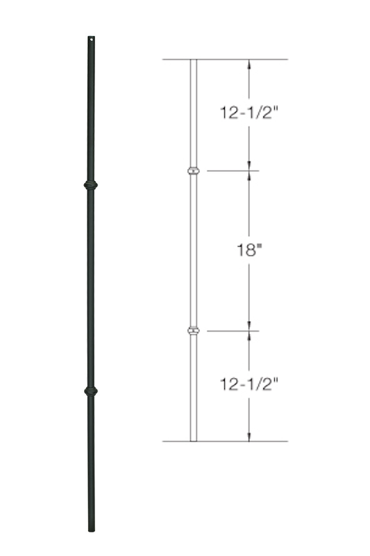 2GR20 Iron Baluster ⋅ Double Collar ⋅ 5/8" Round