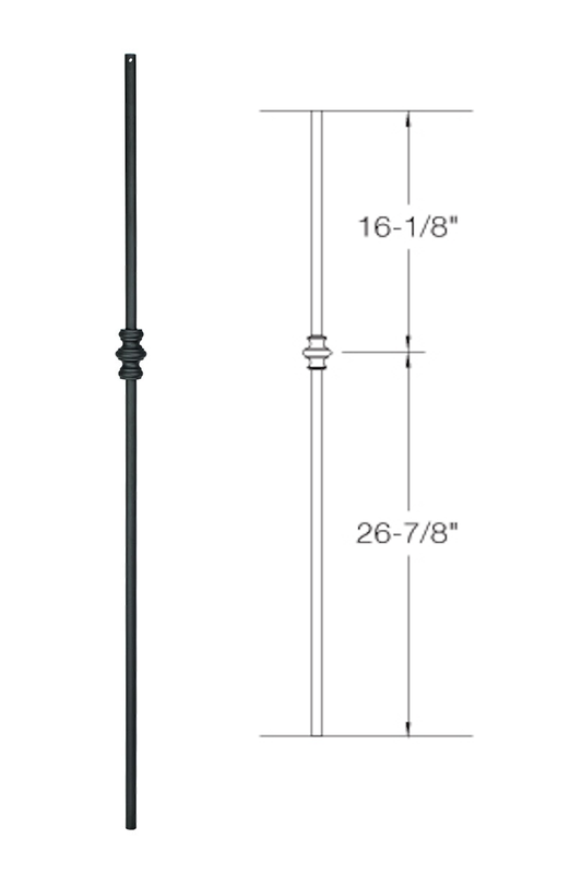 2GR60 Iron Baluster ⋅ Single Knuckle ⋅ 5/8" Round