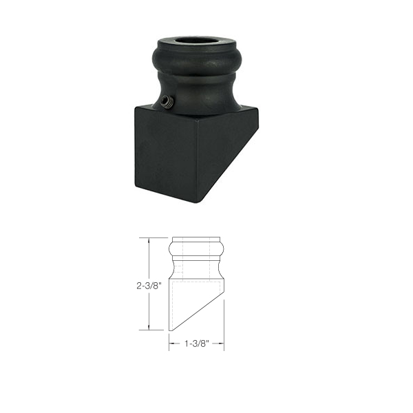 2GR904 Slant Shoe with screws for 5/8 Round Iron Baluster