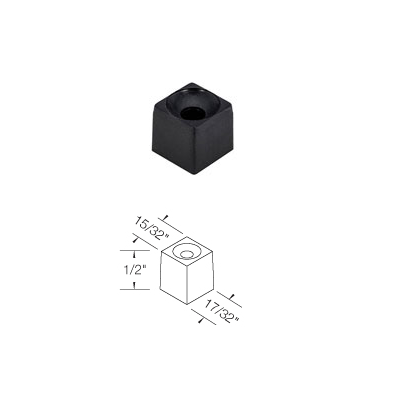 2GSHRTPLUG  5/8" Short Plastic Mounting Plug for 5/8 Square Iron Balusters
