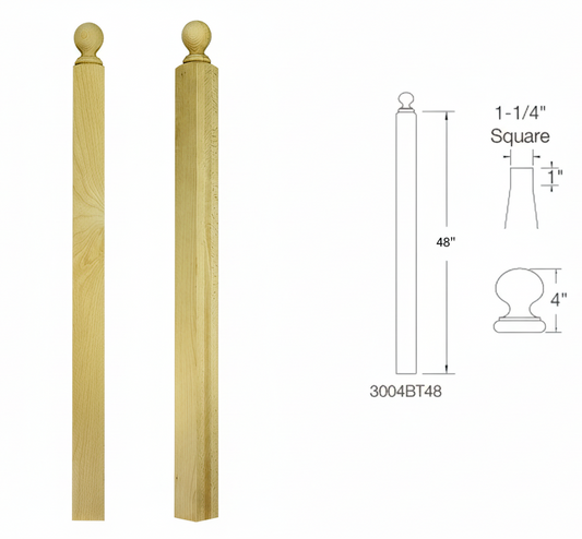 3004BT48 BALL TOP Square Base Newel