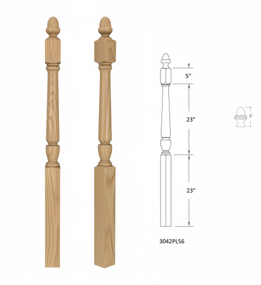 3042PL56 PLAIN SQUARE BASE NEWEL