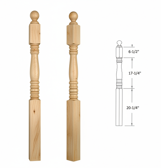 3500BT48 Ball Top Square Base Newel