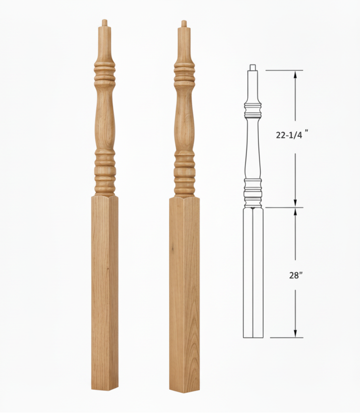 3500PT Pin Top Square Base Newel