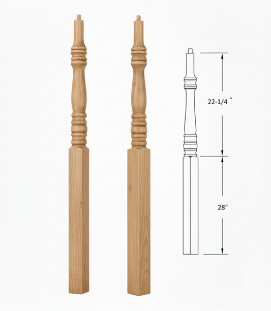 3500PT Pin Top Square Base Newel