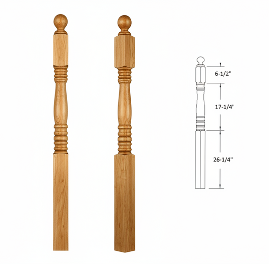 3512BT54 Ball Top Square Base Newel