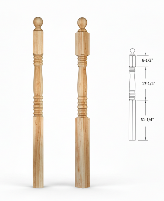 3512BT59 Ball Top Square Base Newel