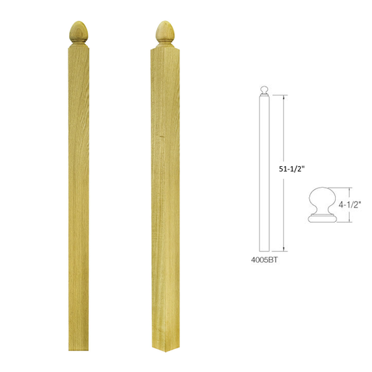 4005BT56 BALL TOP SQUARE BASE NEWEL