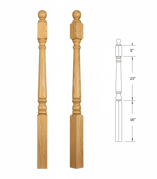 4010BT48 Ball Top Square Base Newel