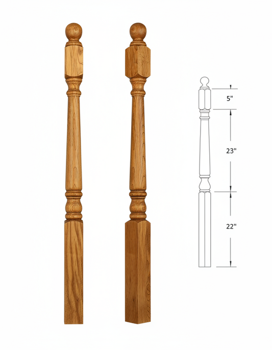 4012BT54 Ball Top Square Base Newel