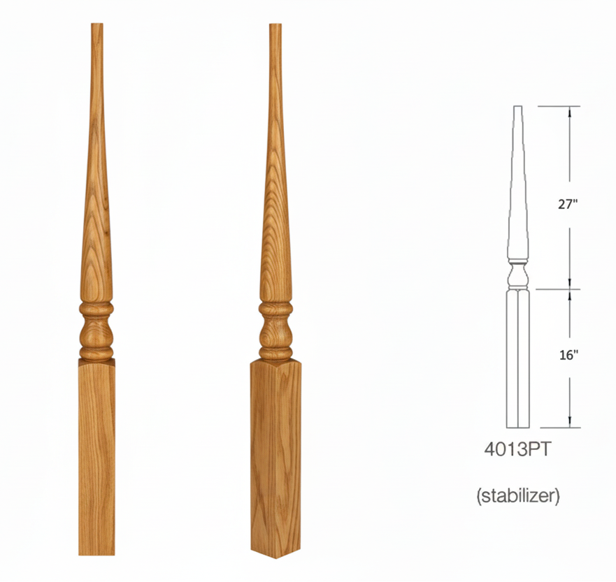 4013PT DOWEL Top Square Base STABILIZER Newel