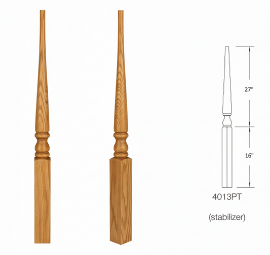 4013PT DOWEL Top Square Base STABILIZER Newel