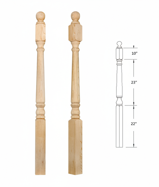 4015BT59 Ball Top Square Base Newel