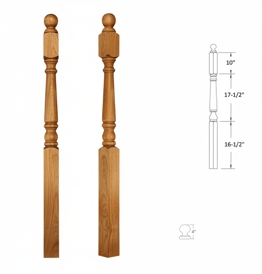 4015BTS48 Ball Top Square Base Newel