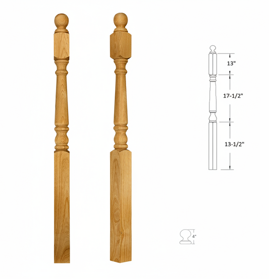 4016BTS48 Ball Top Square Base Newel