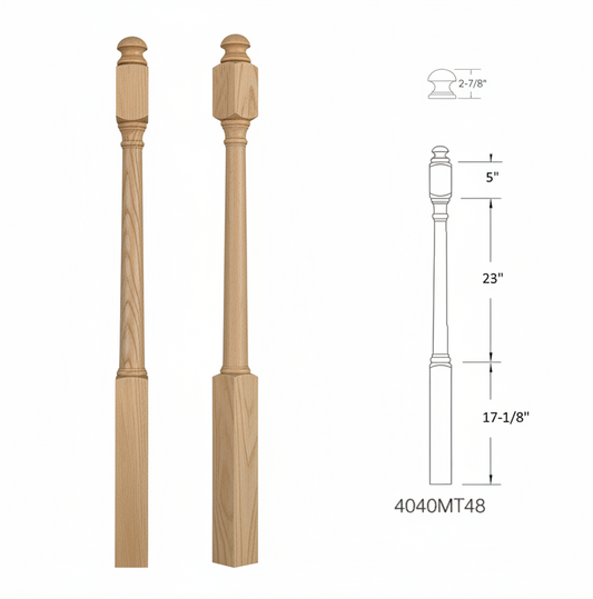 4040MT48 MUSHROOM Top Square Base Newel