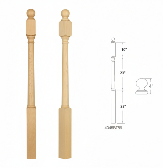 4045BT59 Ball Top Square Base Newel