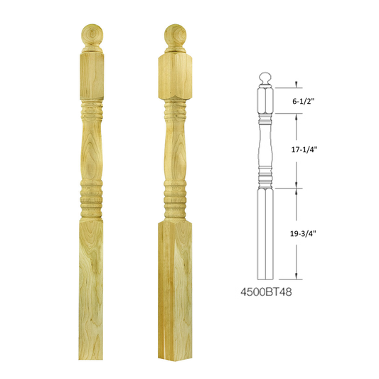 4500BT48 BALL TOP SQUARE BASE NEWEL