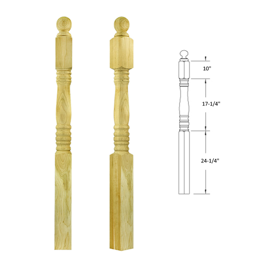 4515BT56 BALL TOP SQUARE BASE NEWEL