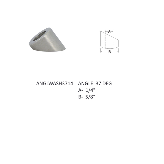 ANGLWASH3714 Stainless Steel • Stealth Cable Components • Angle Washers 1/4" hole