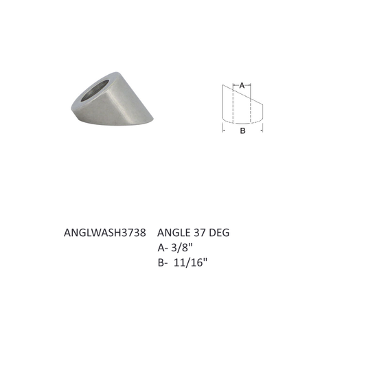 ANGLWASH3738 Stainless Steel • Stealth Cable Components • Angle Washers 3/8" hole