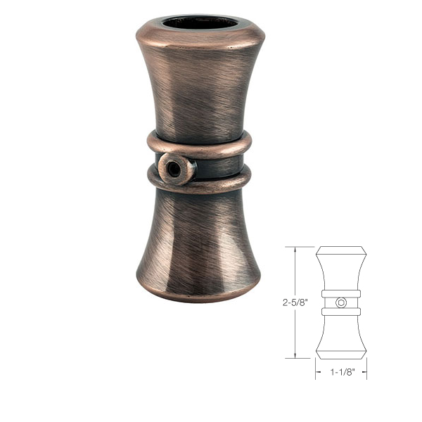 C2 Knuckle with set screws for 5/8 Round Iron Baluster