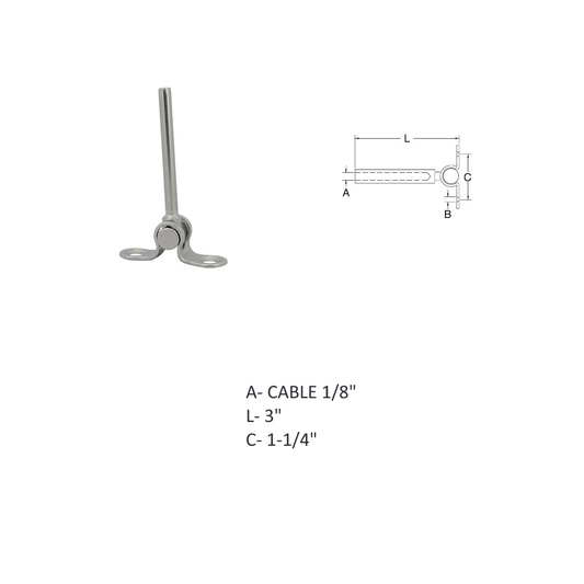 HDTST18 Stainless Steel • Stealth Cable Components • Deck Toggle